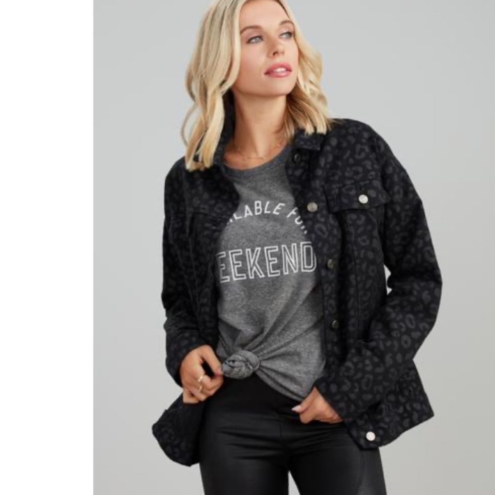 SHAW BOYFRIEND JACKET leopard print